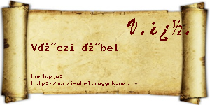 Váczi Ábel névjegykártya
