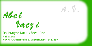 abel vaczi business card